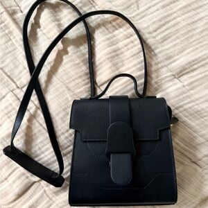 Senreve Black Leather Crossbody Bag